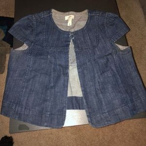 Cropped, Cap Sleeve, Jean jacket